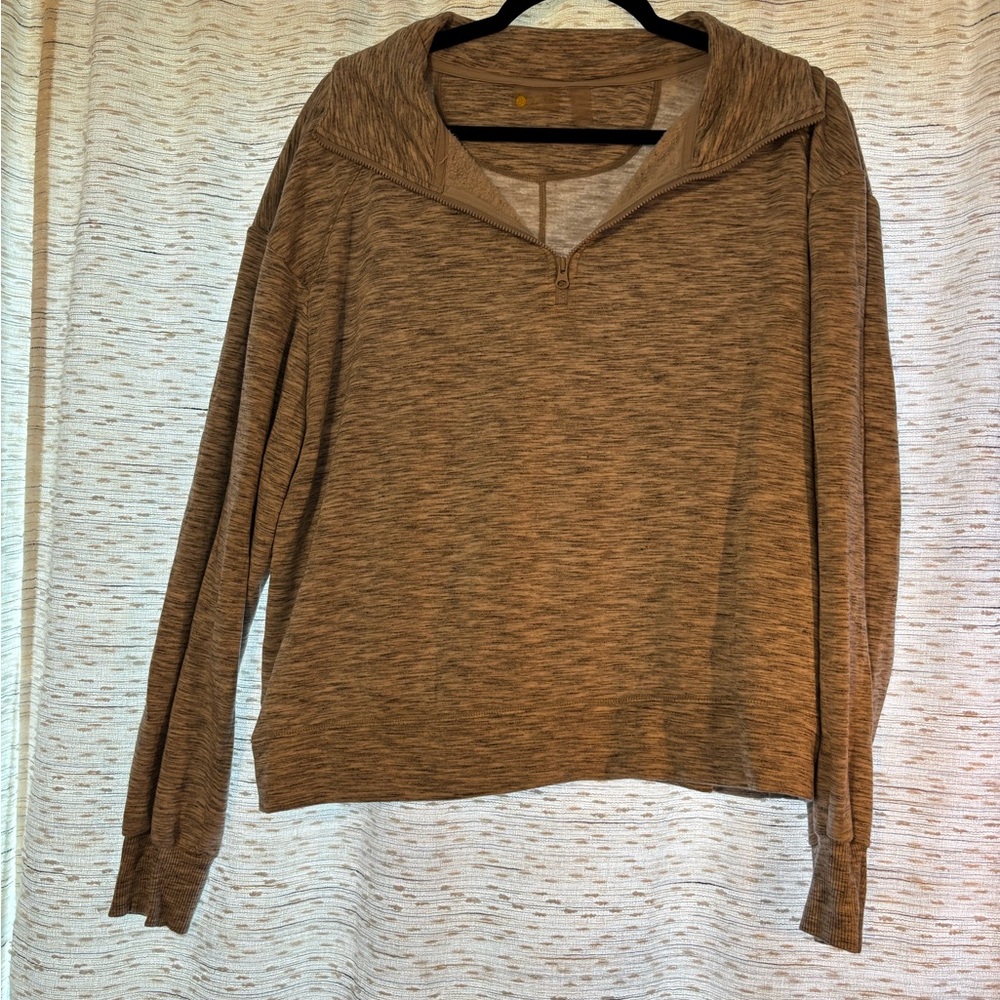 Zella Nordstrom Gray Quarter-Zip Pullover